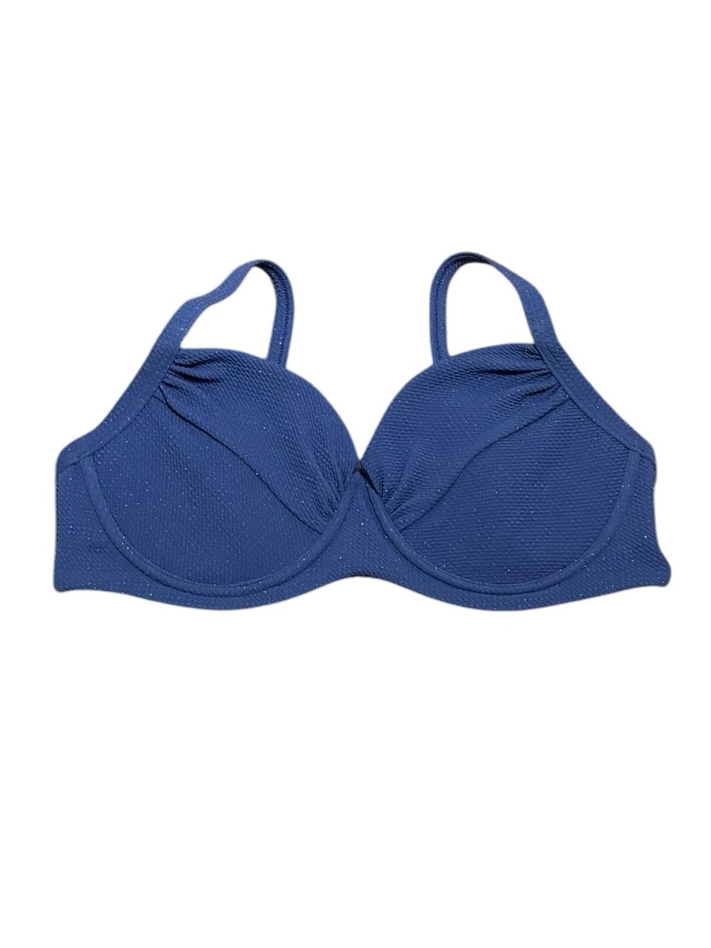 Lands' End Blue/Purple Underwire Swim Top Subtle Texture & Metallic Sheen 12 NWT